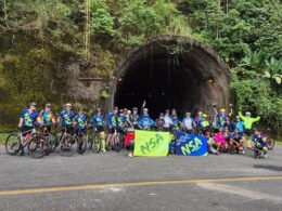 Descida na Serra de Santos para comemorar aniversário de nove anos da empresa de cicloviagem / Foto: Divulgação