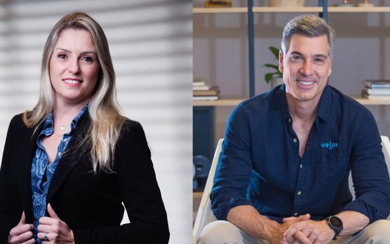 André Turquetto, CEO da Veloe e Jacqueline Izabel, diretora de experiência de clientes da MAPFRE / Foto: Divulgação