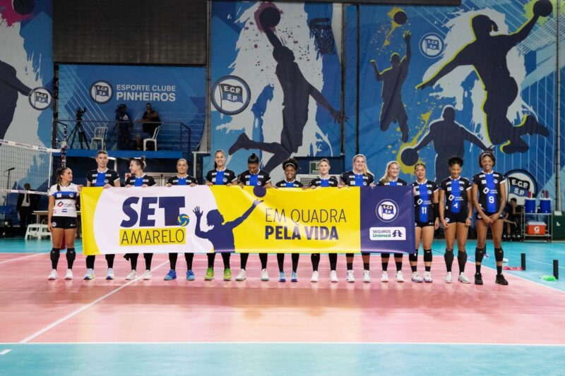 Esporte Clube Pinheiros e Seguros Unimed destacam Setembro Amarelo em semifinal do Paulistão de Vôlei / Foto: Divulgação