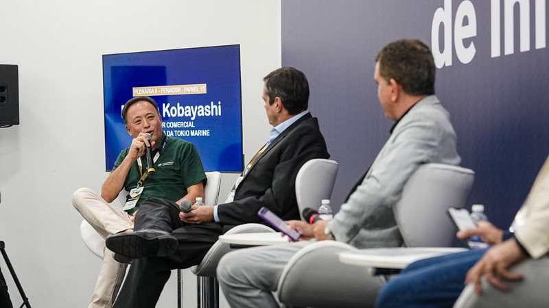 Participação de Marcos Kobayashi, Diretor Nacional Varejo e Vida da Tokio Marine, em painel do Congresso / Foto: Produtora Studio 32 / Divulgação