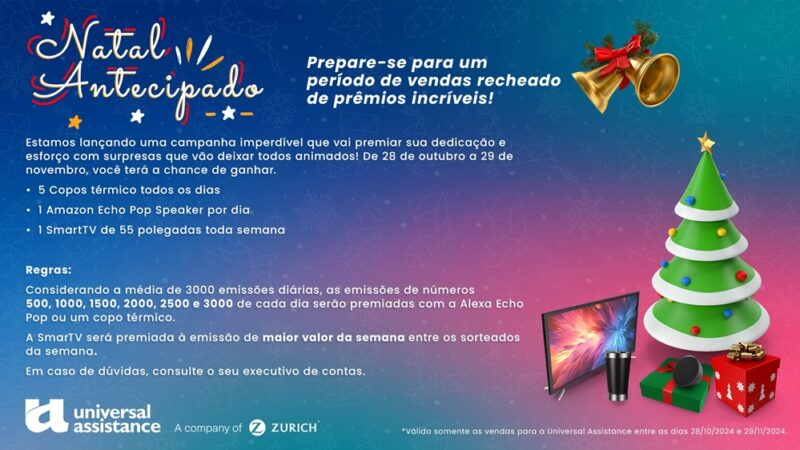 Universal Assistance anuncia campanha "Natal Antecipado" com prêmios exclusivos para agentes de viagem / Divulgação