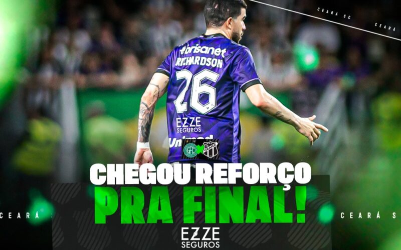 Ceará fecha parceria pontual com EZZE Seguros e estampará a marca da empresa em confronto com o Guarani / Divulgação