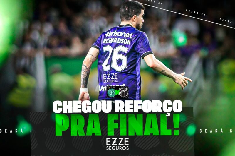 Ceará fecha parceria pontual com EZZE Seguros e estampará a marca da empresa em confronto com o Guarani / Divulgação
