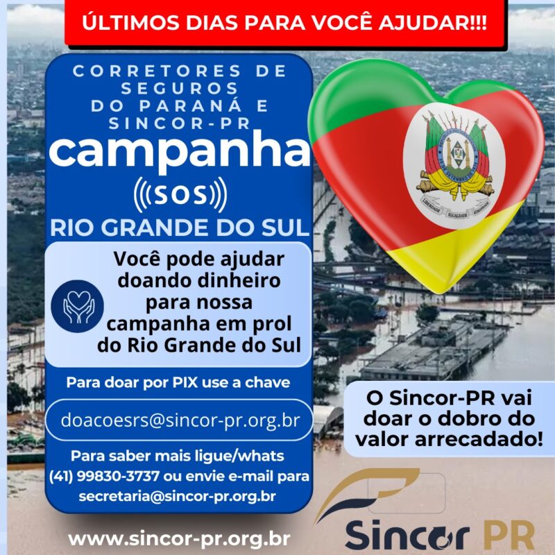 Sincor-PR reforça campanha de solidariedade pelo Rio Grande do Sul / Divulgação