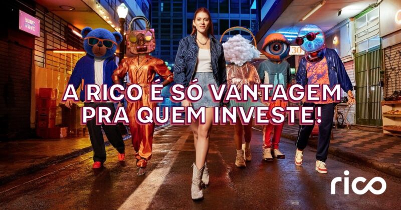 Rico é "só vantagem para quem investe", mostra nova campanha, que transporta Ana Clara e personagens para situações do cotidiano / Divulgação