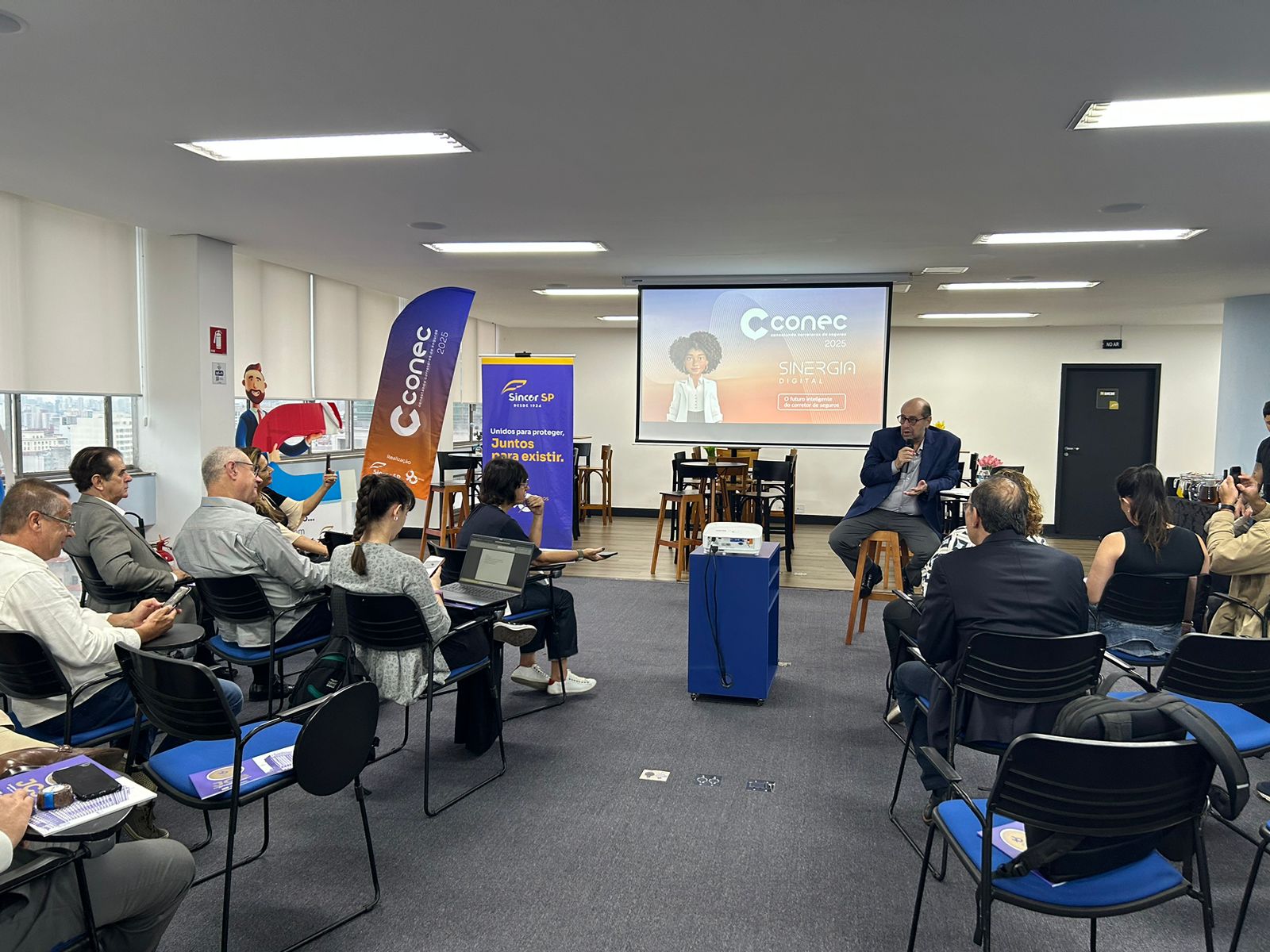 Presidente do Sincor-SP, Boris Ber em encontro com a imprensa especializada / Foto: Universo do Seguro