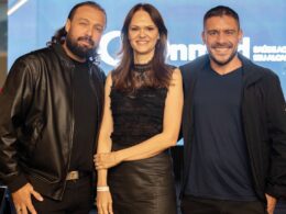 Fernando Vieira, Cristiane Carvalho, head de Estratégia e Operações da holding, e André Beraldo / Foto: Divulgação