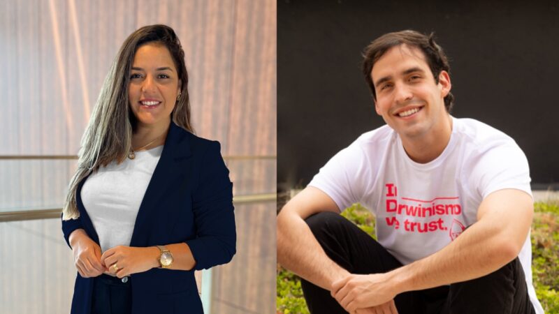 Jacyara Ribas, Executiva de Contas na Maxpar; Firmino Freitas, fundador e CO-CEO da Darwin Seguros / Foto: Divulgação