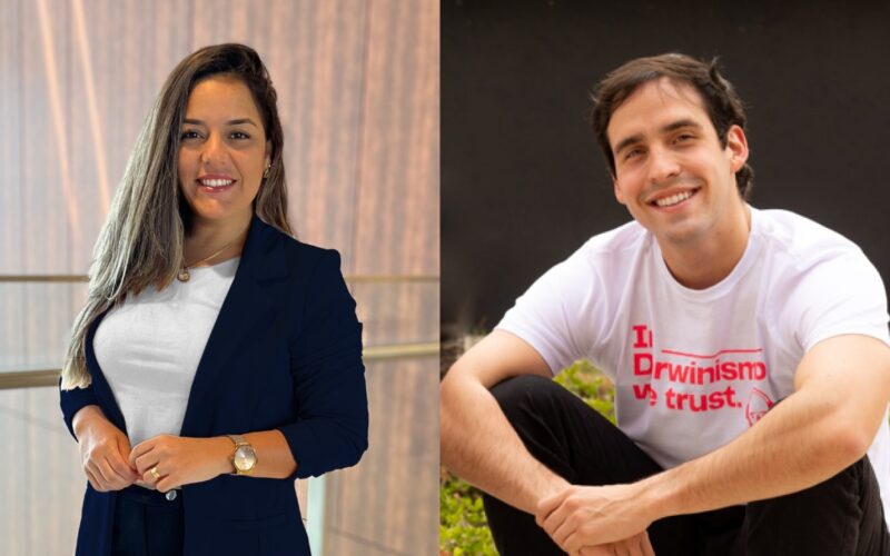 Jacyara Ribas, Executiva de Contas na Maxpar; Firmino Freitas, fundador e CO-CEO da Darwin Seguros / Foto: Divulgação
