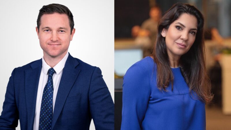 Bruna Timbó, Head da área de Energia e Power Generation da Gallagher Brasil; Duncan Gordon, executivo global de Energia Renovável da Gallagher / Foto: Divulgação