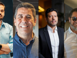 Pedro Pires, CEO da Split Risk; Fabio Tulio Felippe, diretor estratégico e presidente do Conselho da Sankhya; Gabriel Boyer, CFO da Tailor Partners; e o executivo Luciano Penha / Foto: Divulgação