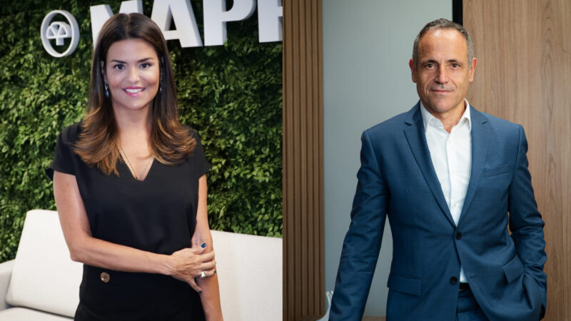 Karine Brandão, diretora-executiva do canal corretor e Oscar Celada, CEO adjunto de negócios da MAPFRE / Foto: Divulgação