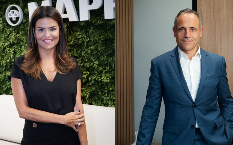 Karine Brandão, diretora-executiva do canal corretor e Oscar Celada, CEO adjunto de negócios da MAPFRE / Foto: Divulgação