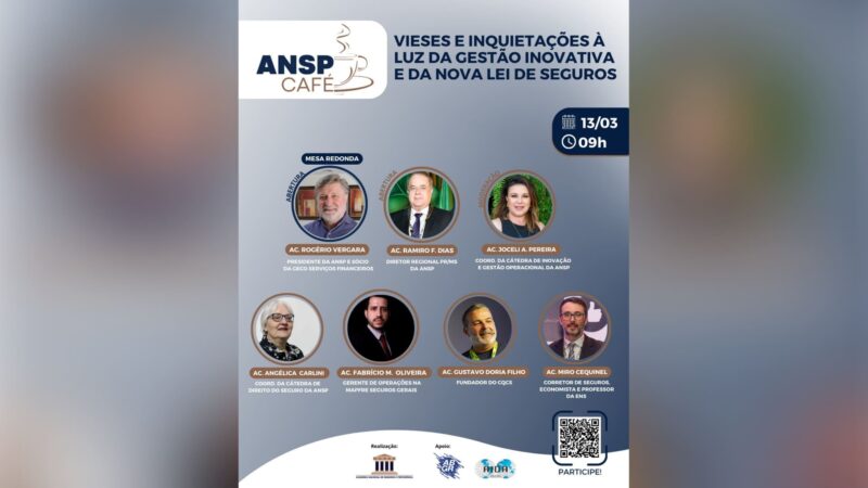 ANSP Café Live debate inovação e impactos da nova Lei de Seguros / Divulgação