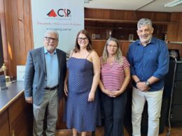 João Paulo Mello, presidente do CSP-MG, Nívea Barros, coordenadora de Ensino Superior da ENS, Elenice Souto, secretária executiva do Clube, Maurício Tadeu Morais, diretor da entidade / Foto: Divulgação