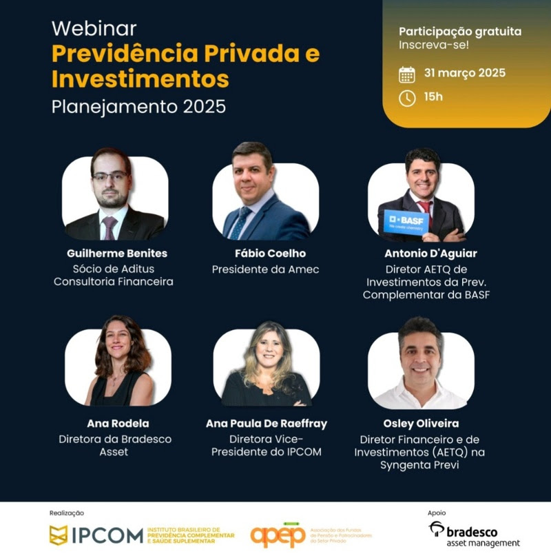 Webinar gratuito reúne especialistas para debater estratégias de Previdência Privada e investimentos para 2025 / Divulgação