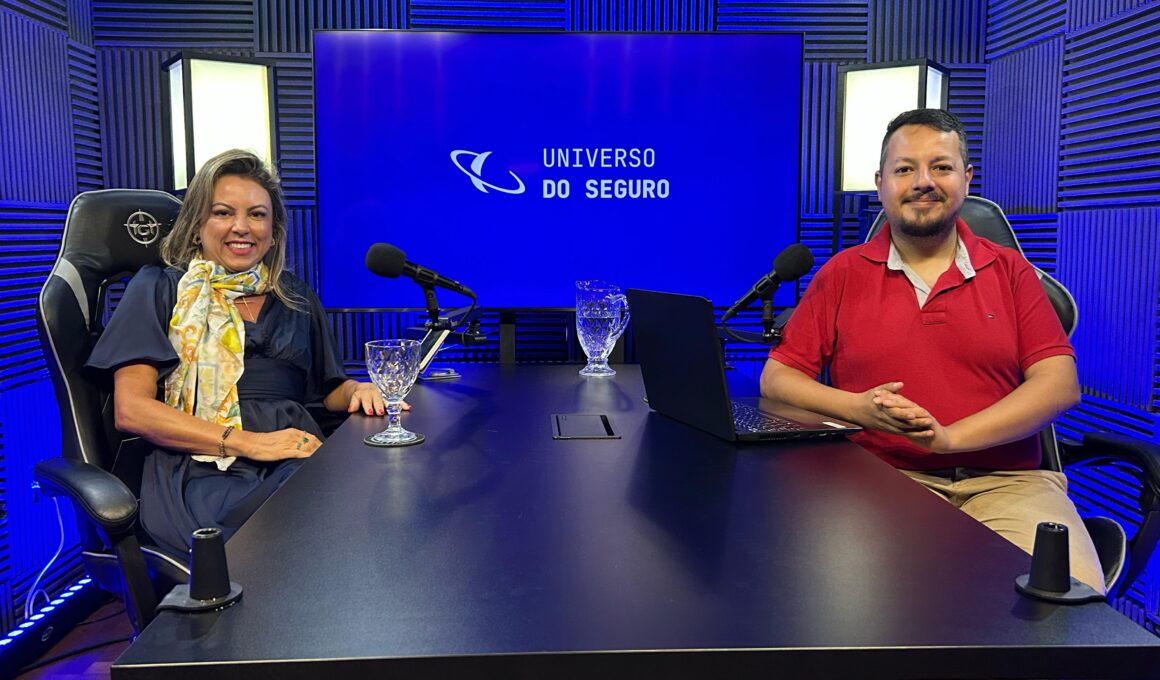 Rosane Mota, CEO da RM7 Seguros, fala sobre consórcio, seguro de vida e multiproteção no 5º episódio do Podcast do Universo do Seguro / Rosane Mota e William Anthony / Foto: Divulgação