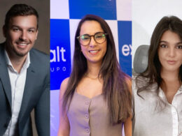 Lucas Hubinger Stauffer; Pâmela Teodoro; e Marina Belloto, executivos do Grupo Exalt / Foto: Divulgação