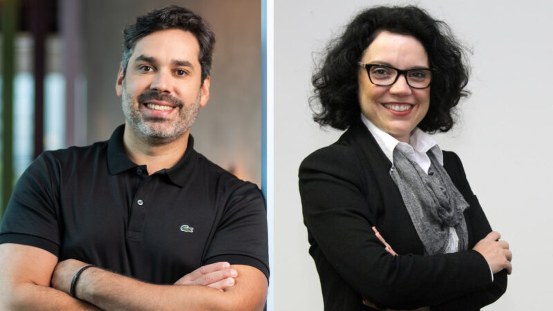 Bruno Porte, vice-presidente de Tecnologia, Operações e Transformação da AXA no Brasil; Mônica Lupatin, Diretora de Negócios do ICOM / Foto: Divulgação