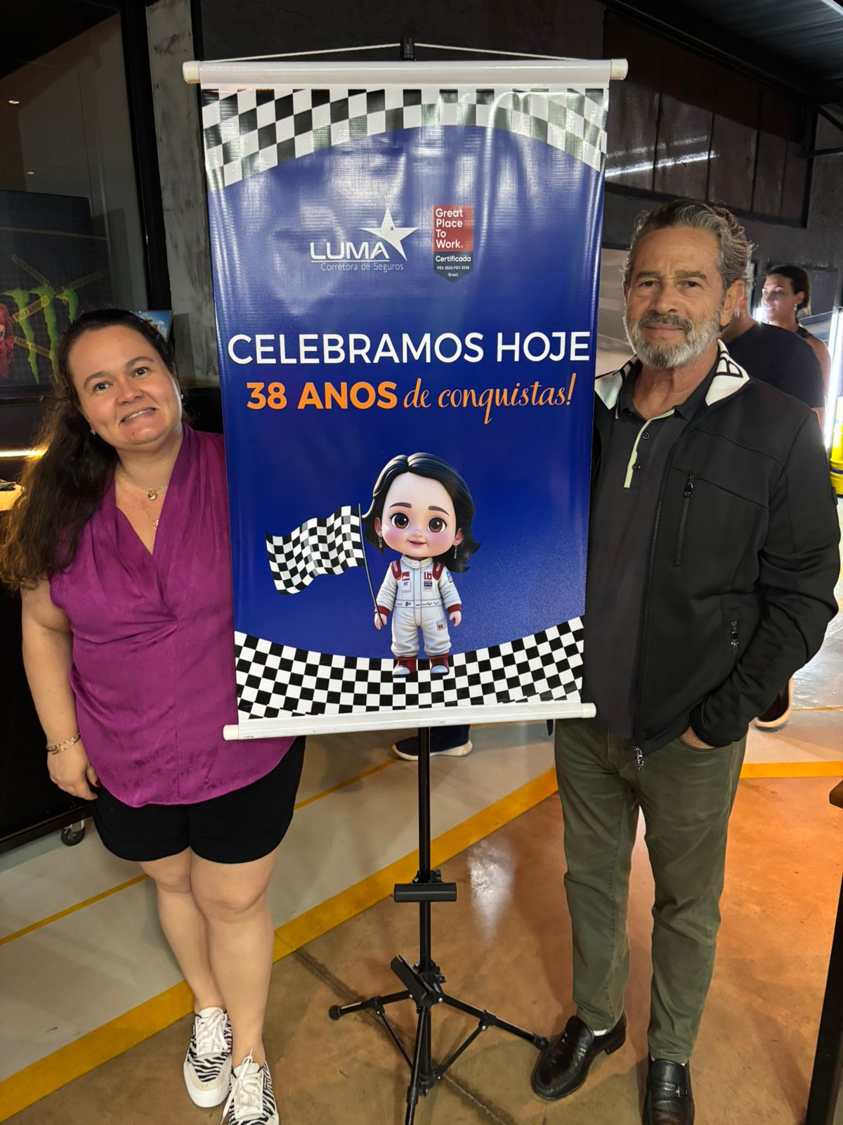 Daniela Egídio Souza, CEO da Luma Corretora de Seguros, e seu pai, Valver Egídio, acionista do Grupo Dan Hebert Participações / Foto: Divulgação