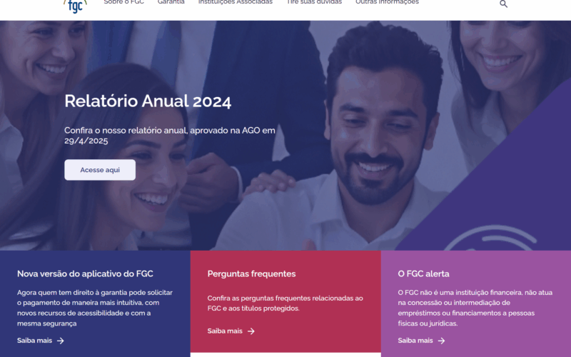 Novo site do FGC reforça compromisso com acessibilidade, clareza e experiência digital / Divulgação