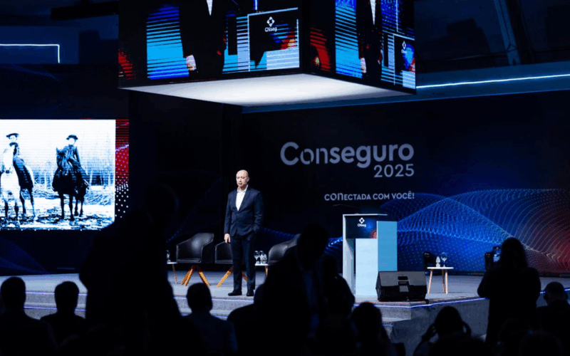 David Roberts, CEO da GEDI, durante abertura da Conseguro 2025 / Foto: Marcelo Machado de Melo / Heusi Action / Divulgação