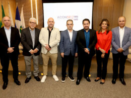 Rogério Gebin (SindSeg MG/GO/MT/DF), João Paulo Mello (CSP-MG), Gustavo Bentes (Sincor-MG), Landulfo Ferreira (advogado e palestrante), Robson Carneiro (Aconseg-MG), Karine Brandão (MAPFRE) e Jader Abreu (Aconseg-MG) / Foto: Arnaldo Athayde / Divulgação