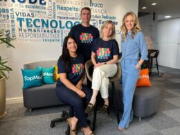 Esq. para dir.: Analuza Lopes Nascimento, advogada; Leonardo Kappes, gerente de TI e Data Protection Officer (DPO); Renata Zobaran, Chief Medical Officer (CMO); e Valda Stange, CEO TopMed/Divulgação