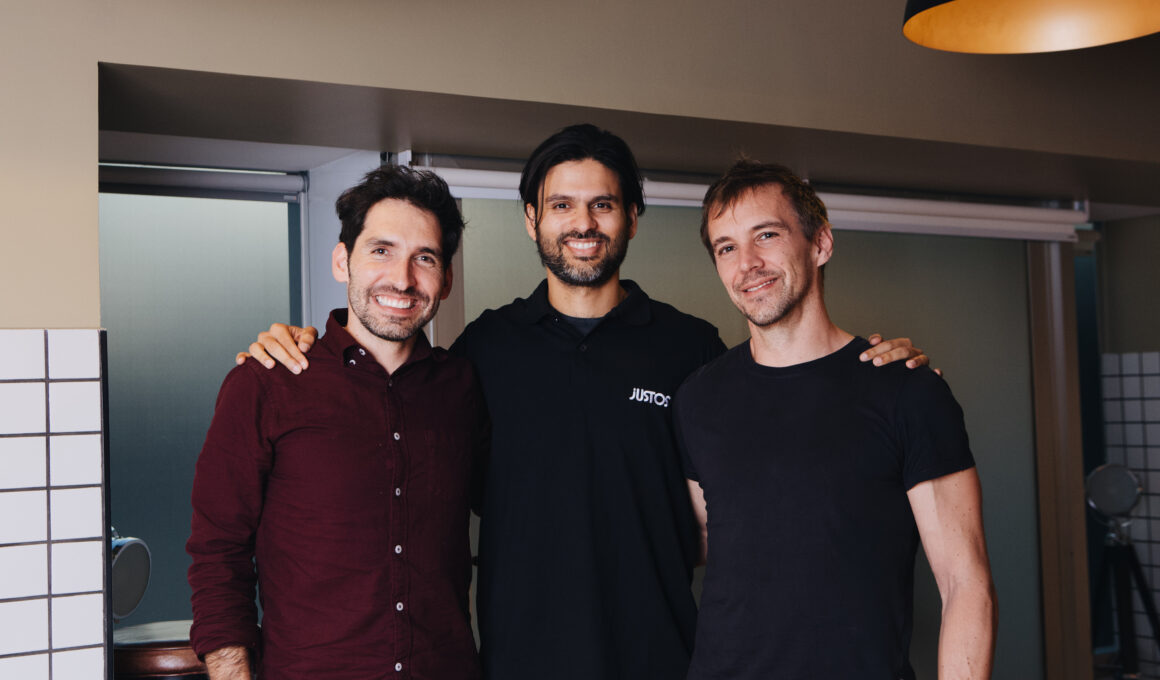 Jorge Soto Moreno, Dhaval Chadha e Antonio Molins - fundadores da Justos