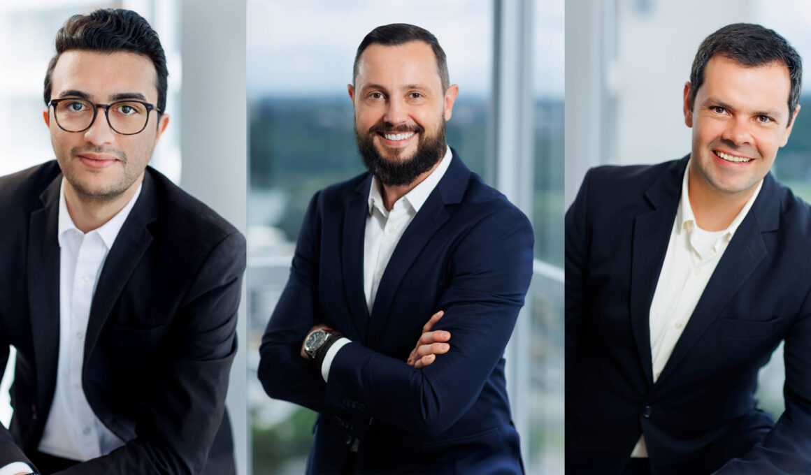 Leonardo Grizotto, também sócio-fundador e diretor da Zaxo, Jefferson Nesello, sócio-fundador e diretor da Zaxo, Ronaldo Rodrigues, senior associate da Zaxo