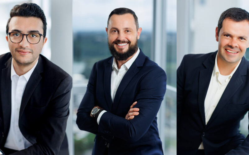 Leonardo Grizotto, também sócio-fundador e diretor da Zaxo, Jefferson Nesello, sócio-fundador e diretor da Zaxo, Ronaldo Rodrigues, senior associate da Zaxo