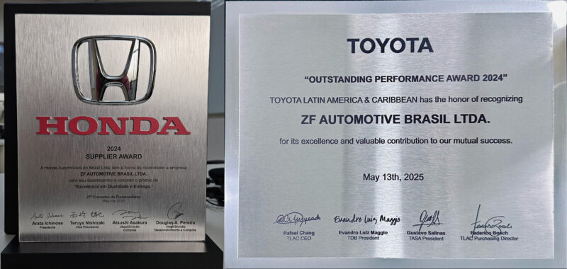 ZF é reconhecida pela Honda/ ZF é reconhecida pela Toyota