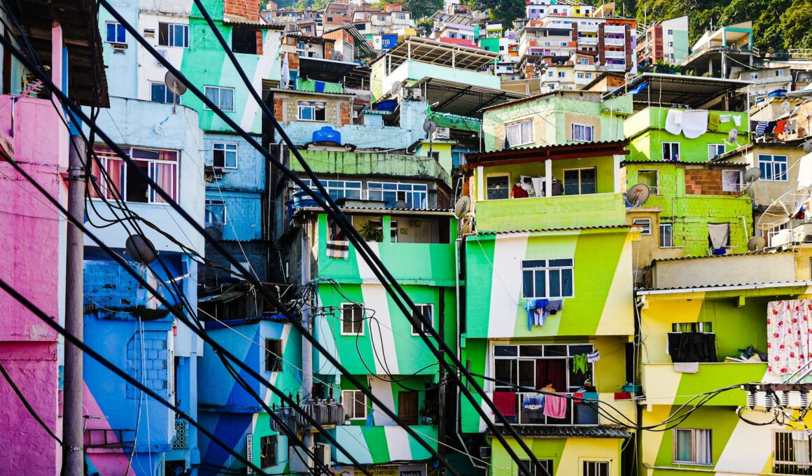 a group of colorful buildings