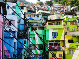 a group of colorful buildings