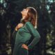 selective focus photo of woman looking up