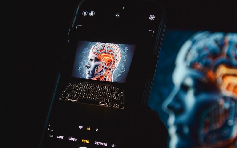 a cell phone sitting on top of a laptop computer