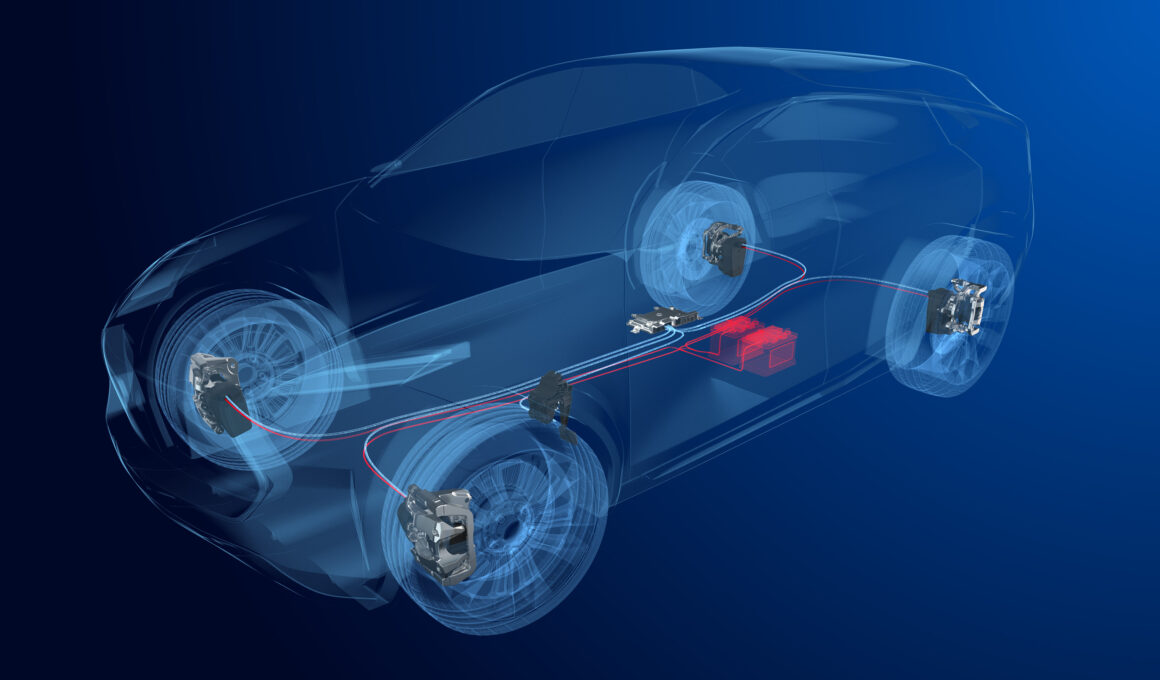 Com o chamado sistema de freio Brake-by-Wire "seco", não é necessário fluido para freio. A pressão de frenagem não é mais gerada pela pressão dos fluidos no sistema hidráulico, mas por meio de motores ZF