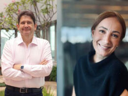 Eduard Folch, presidente da Allianz Seguros_cred. Arnaldo Kikuti/ Laura Vidmontas, diretora executiva de Recursos Humanos, Comunicação e Sustentabilidade da Allianz Seguros_cred_divulgação