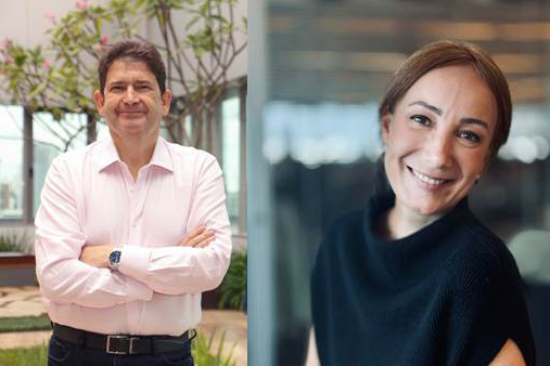 Eduard Folch, presidente da Allianz Seguros_cred. Arnaldo Kikuti/ Laura Vidmontas, diretora executiva de Recursos Humanos, Comunicação e Sustentabilidade da Allianz Seguros_cred_divulgação