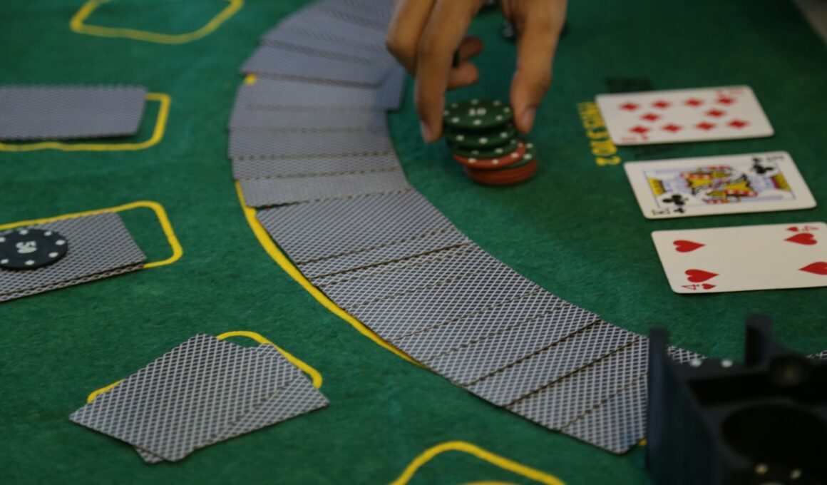 a person playing a game of cards on a table