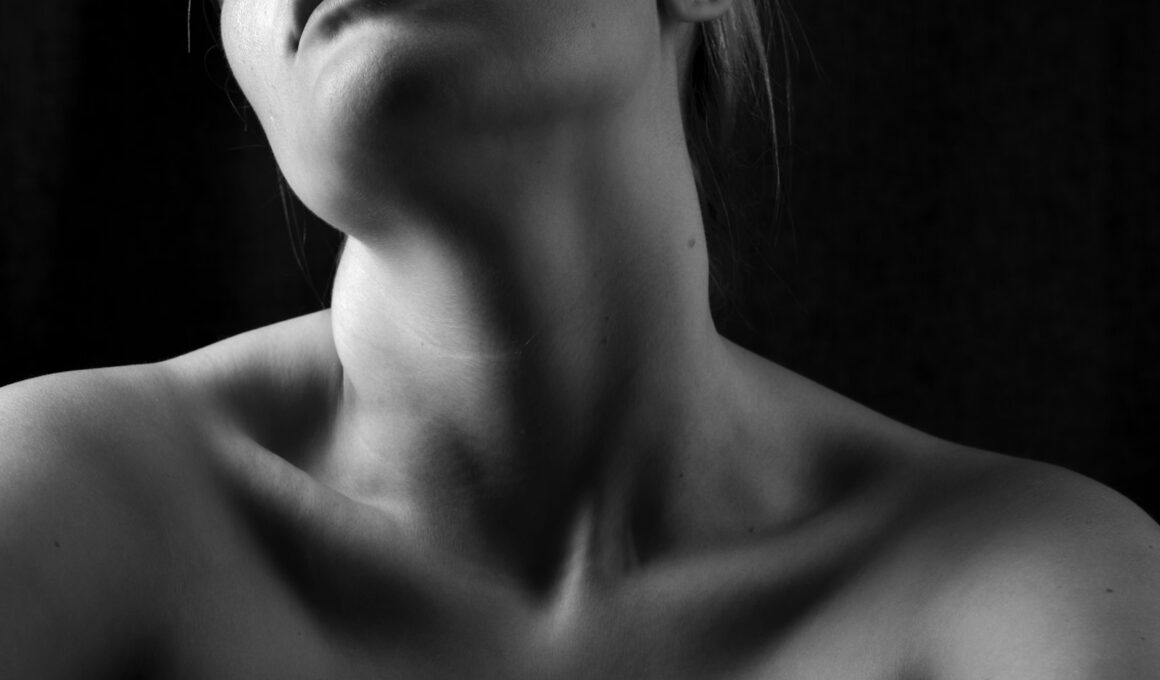 a close-up of a woman's chest