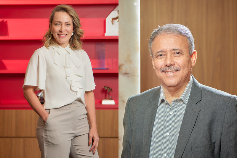 Raquel Cerqueira, Superintendente Sênior de Produto Auto da Bradesco Seguros e Eduardo Menezes, Superintendente Sênior de Ramos Elementares da Bradesco Seguros