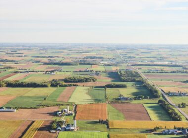 aerial photography of brown and green fileds