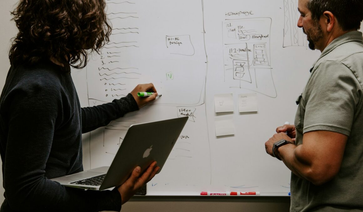 man wearing gray polo shirt beside dry-erase board