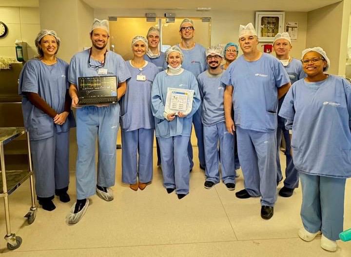 Equipe realiza primeiro exame de angina microvascular em Curitiba Créditos: Divulgação/ Hospital São Marcelino Champagnat