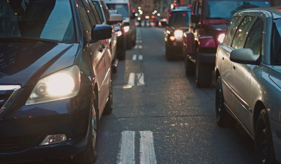 cars on road