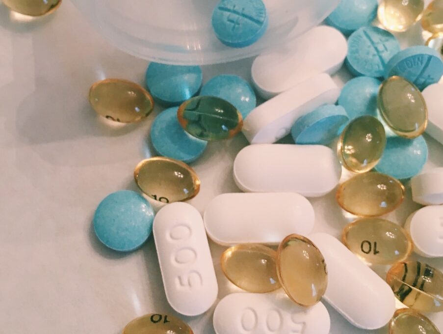 assorted-color medication pills