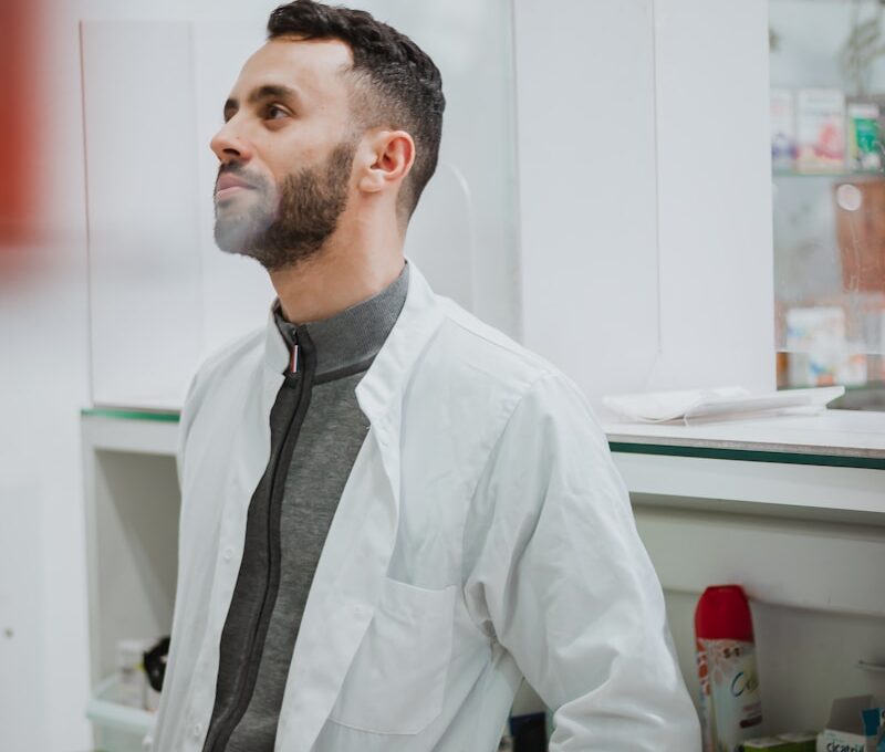 a man in a lab coat
