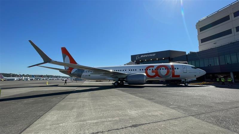 Foto: Aeronave Boeing MAX 8 (prefixo PS-GRM), a 58ª deste modelo da frota da GOL / Divulgação GOL