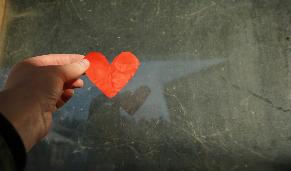 a hand holding a piece of paper with a heart cut out of it